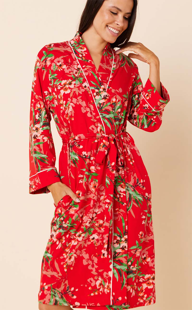Cherry Quince Pima Knit Robe - Lather & Fizz